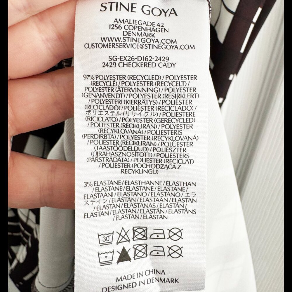 Stine Goya Gathered Midi Dress in Burgundy Checkered Wave, size Small - Picture 6 of 8